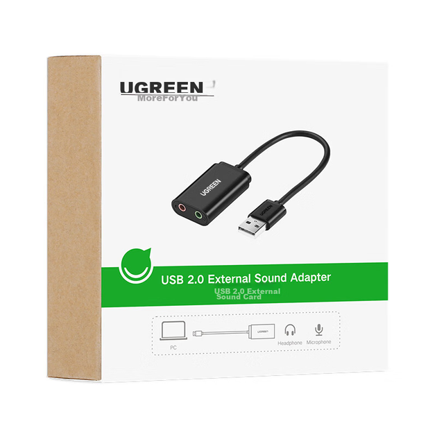 Внешняя звукова карта UGREEN US205 USB Черный (30724) - изображение 10