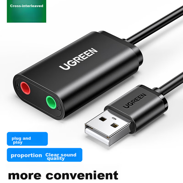 Внешняя звукова карта UGREEN US205 USB Черный (30724) - изображение 11