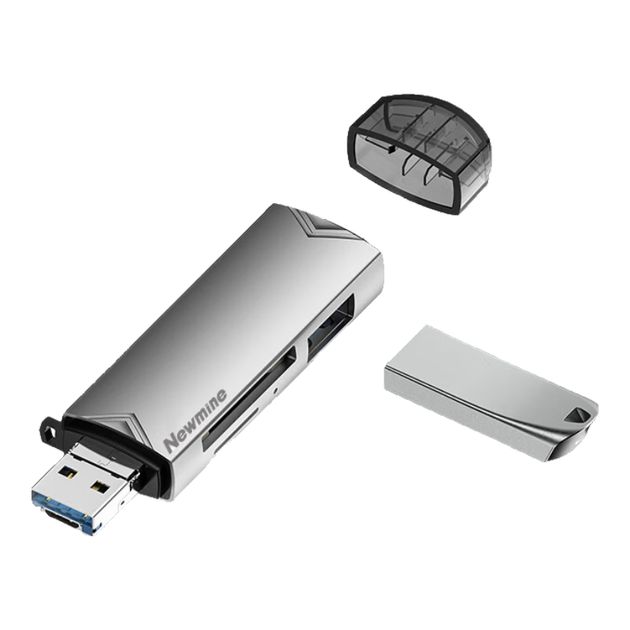 Багатофункціональна док-станція розширення Newmine DK603, високошвидкісний кардридер на 6 дюймів, підтримка карт пам'яті SD/TF для відеореєстраторів, USB-адаптер-розгалужувач, сірий колір. - Фото 4 Багатофункціональна док-станція розширення Newmine DK603, високошвидкісний кардридер на 6 дюймів, підтримка карт пам'яті SD/TF для відеореєстраторів, USB-адаптер-розгалужувач, сірий колір. - зображення 4