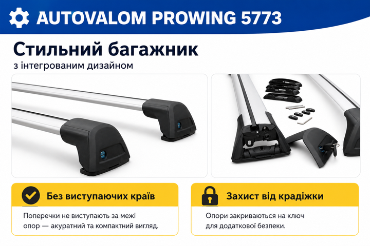 Автобагажник в штатные места для Mitsubishi Outlander IV 2021- рестайлинг Autovalom ProWing 5773 Silver - изображение 8