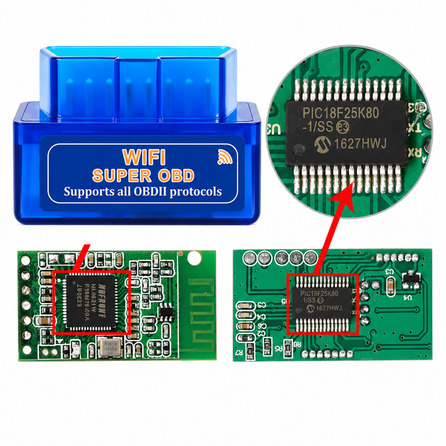 Автосканер ELM327 OBD2 v1.5 Wi-Fi для iOS iPhone, 1-платний 78379 - Фото 4 Автосканер ELM327 OBD2 v1.5 Wi-Fi для iOS iPhone, 1-платний 78379 - изображение 4