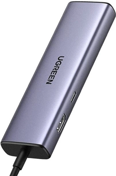 Hub USB Ugreen CM512 USB 3.0 Type-C to 3xUSB 3.0/HDMI 4K@30Hz/RJ45 Gigabit/PD Space Gray (6941876239986) - obraz 2