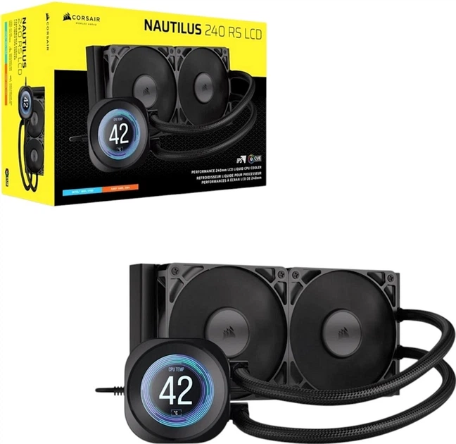 System chłodzenia cieczą Corsair Nautilus 240 RS LCD Black (CW-9061031-WW) - obraz 2
