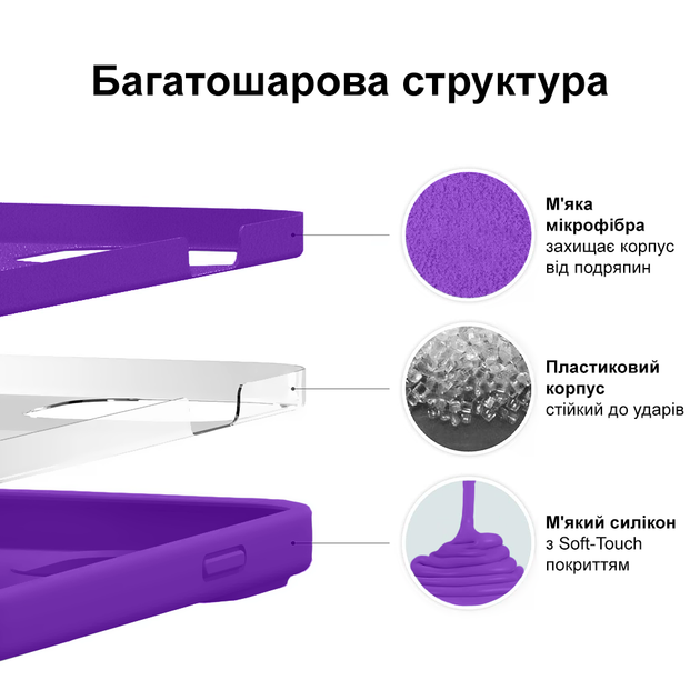 Чехол силиконовый Silicone Case Full Size с защитой от повреждений для iPhone 14 Pro Max 43.Grape MC-11331 - изображение 2