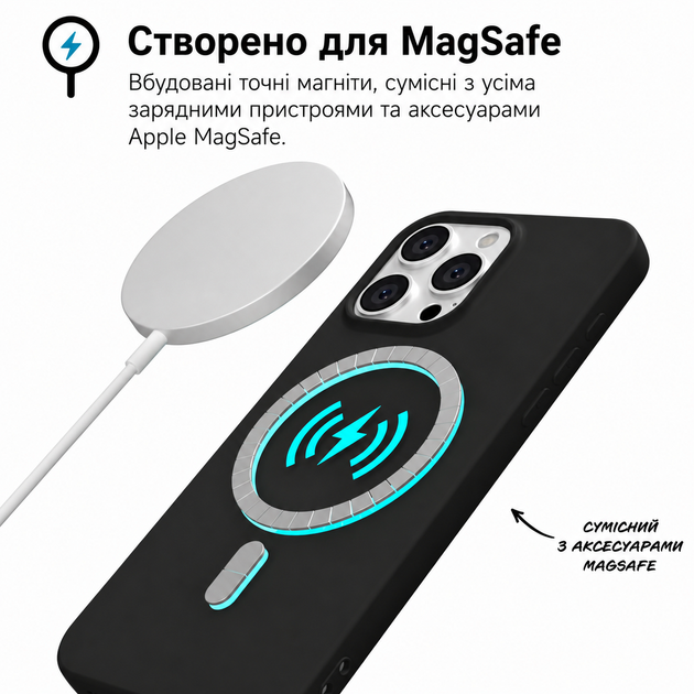 Чохол Liquid Silicone з мікрофіброю для Samsung Galaxy A57 5G захист камери чорний 18.Black - зображення 7