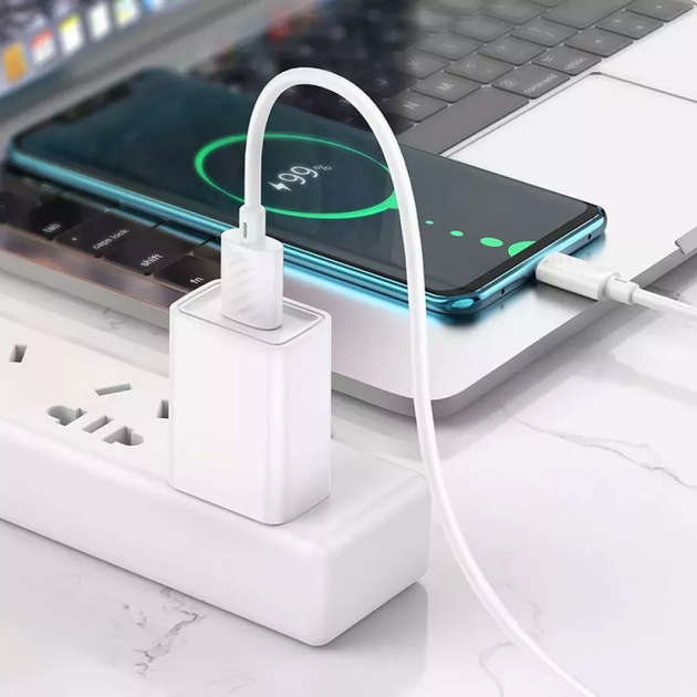 Кабель USB Hoco X122 Silicone Type-C 3A білий із захистом від сплутування та нікельованими контактами White. - Фото 5 Кабель USB Hoco X122 Silicone Type-C 3A білий із захистом від сплутування та нікельованими контактами White. - зображення 5