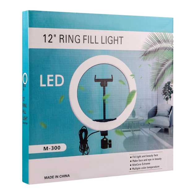 Лампа Fill Light кольцевая 30см для фото и видео с регулировкой яркости и цветовой температуры черная - изображение 4