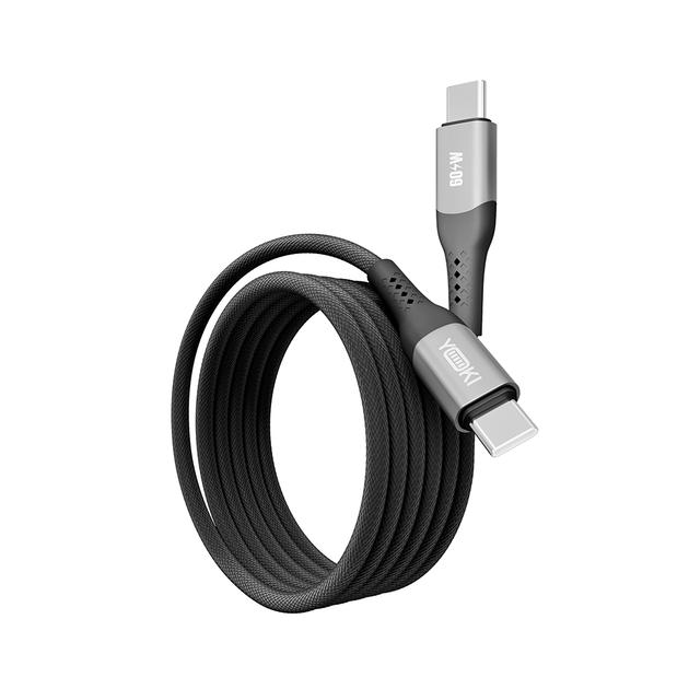 Кабель USB YOKI SOLID YK-SO15 Type-C to Type-C 60W 1.2m с защитой от изломов стойкие коннекторы черный - изображение 3