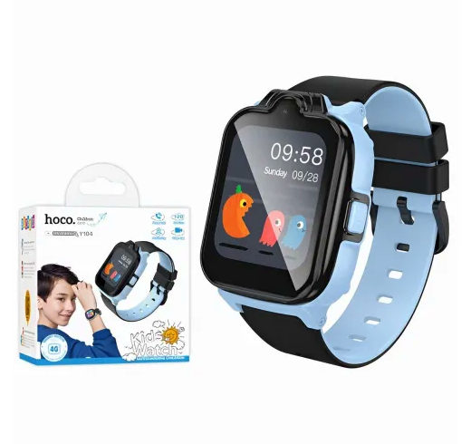Дитячий смарт-годинник Hoco Y104 4G GPS з камерою й GPS для активних дітей із силіконовим ремінцем синій - Фото 3 Дитячий смарт-годинник Hoco Y104 4G GPS з камерою й GPS для активних дітей із силіконовим ремінцем синій - зображення 3