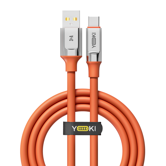 Кабель USB YOKI ULTRA YK-UL61 Type-C 3A 1.2m с защитой от изломов и высокой эластичностью черный - Фото 1 Кабель USB YOKI ULTRA YK-UL61 Type-C 3A 1.2m с защитой от изломов и высокой эластичностью черный - изображение 1