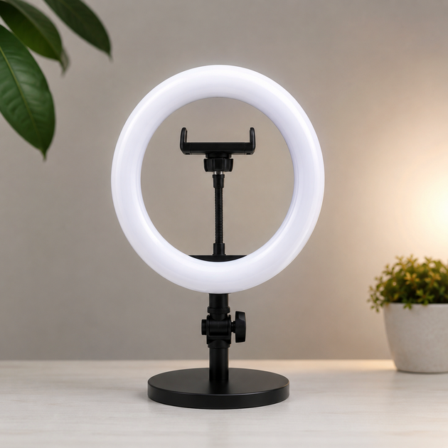 Лампа Fill Light 20cm кольцевая с USB пультом управления для смартфонов и камер черная - изображение 3