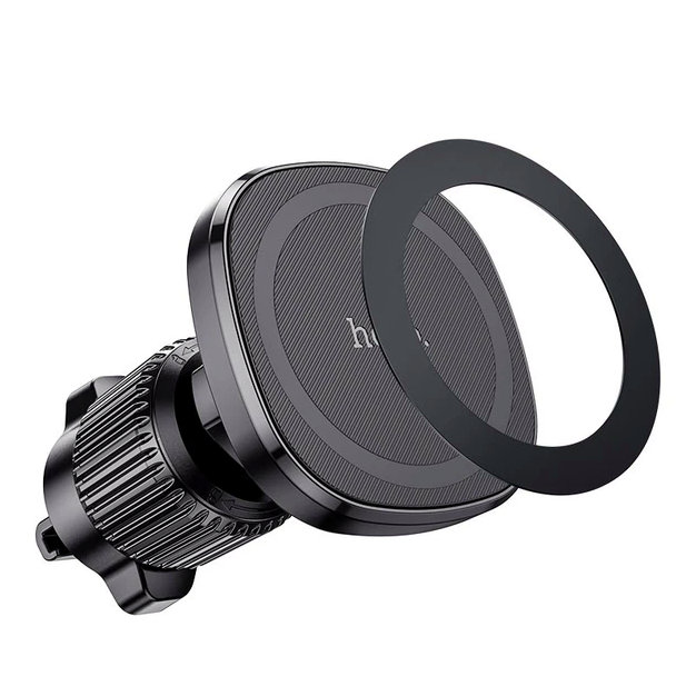 Автотримач Hoco H34 Magnetic Ring для смартфонів 4.5-7 дюймів магнітний із гаком чорний - зображення 2