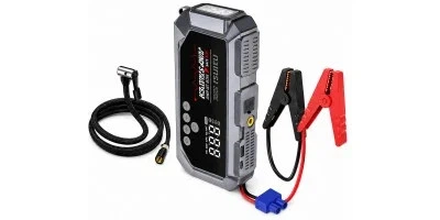 Пускозарядное устройство K3 12000 мА·ч для автомобиля с компрессором 150 PSI и функцией Power Bank 600A пиковый ток для запуска двигателя 12 В с LED фонарем универсальный автомобильный Jump Starter со встроенным насосом для подкачки колес шин - изображение 3
