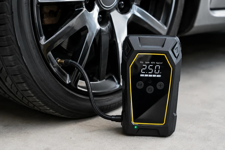 Пускозарядное устройство K5 с компрессором 150 PSI 4000A автомобильный Jump Starter 16000 мАч Power Bank 12В с LED фонарем для запуска двигателя и подкачки шин многофункциональный портативный прибор для автомобиля - изображение 5