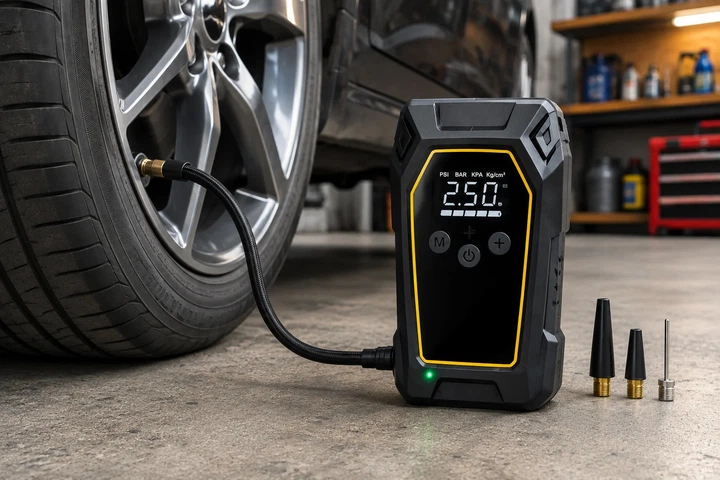 Пускозарядное устройство K5 с компрессором 150 PSI 4000A автомобильный Jump Starter 16000 мАч Power Bank 12В с LED фонарем для запуска двигателя и подкачки шин многофункциональный портативный прибор для автомобиля - изображение 6