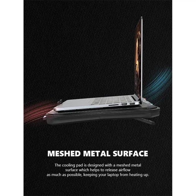 Держатель для ноутбука Marvo CoolingPad FN-40 9–17.3" с 2 USB Черный (FN-40) - Фото 7 Держатель для ноутбука Marvo CoolingPad FN-40 9–17.3" с 2 USB Черный (FN-40) - изображение 7