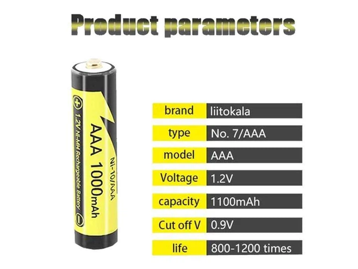 2 шт. аккумуляторы LiitoKala Ni-10/AAA AAA 1000mAh 1.2V NI-MH rechargeable battery - Фото 2 2 шт. аккумуляторы LiitoKala Ni-10/AAA AAA 1000mAh 1.2V NI-MH rechargeable battery - изображение 2
