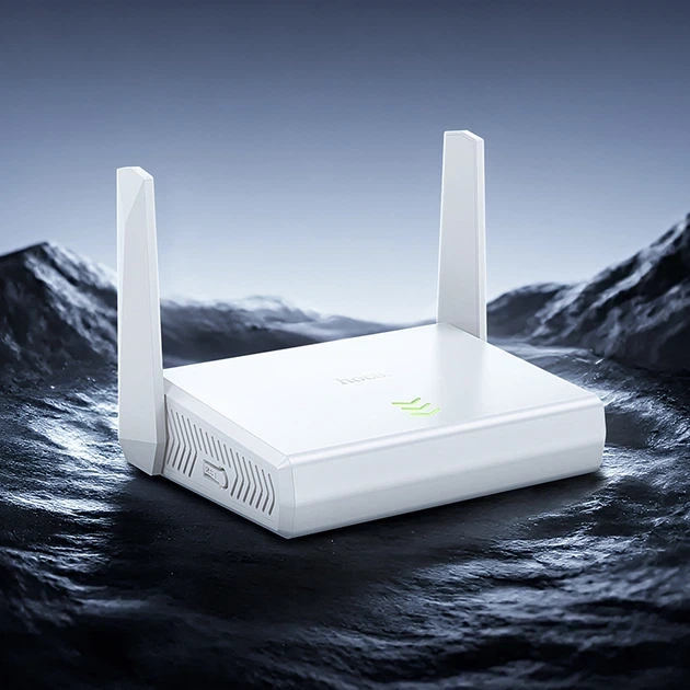 Маршрутизатор Hoco HI36 Wi-Fi 4, 2.4 ГГц, до 300 Мбіт/с, білий - Фото 2 Маршрутизатор Hoco HI36 Wi-Fi 4, 2.4 ГГц, до 300 Мбіт/с, білий - изображение 2
