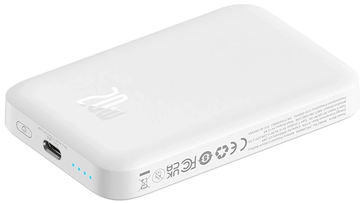 УМБ Baseus Magnetic Mini Air MagSafe 6000 mAh 20 W White (PPCXM06A) - Фото 9 УМБ Baseus Magnetic Mini Air MagSafe 6000 mAh 20 W White (PPCXM06A) - изображение 9