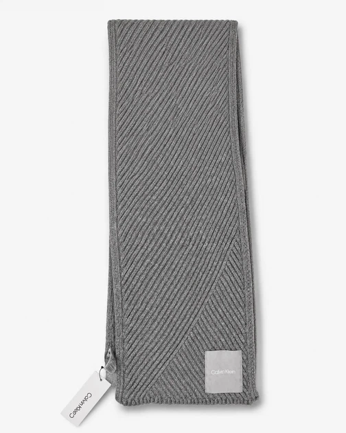 Жіночий шарф Calvin Klein сірий, універсальний, one size (25x180 см) - Фото 2 Жіночий шарф Calvin Klein сірий, універсальний, one size (25x180 см) - зображення 2