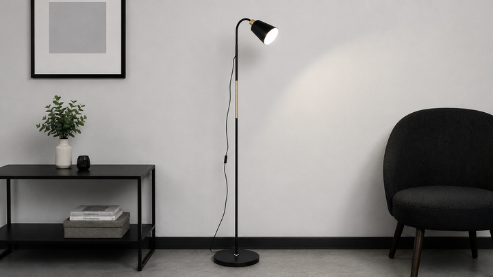 Торшер LUMINARIA TERRA 1xE27 H1700 BLACK/GOLD - изображение 3