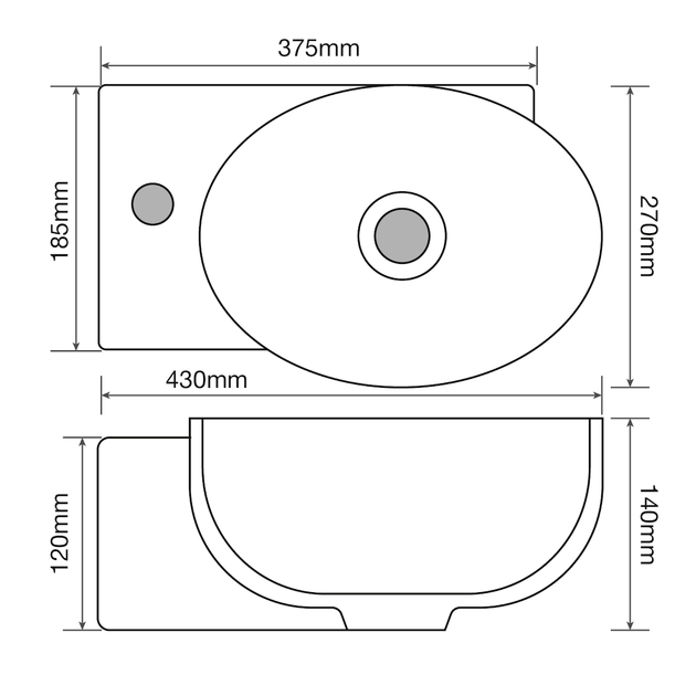 Умывальник подвесной Mixxus Premium Diverse-1201-R 400х215 овальный, белый (MP6506) - Фото 3 Умывальник подвесной Mixxus Premium Diverse-1201-R 400х215 овальный, белый (MP6506) - изображение 3