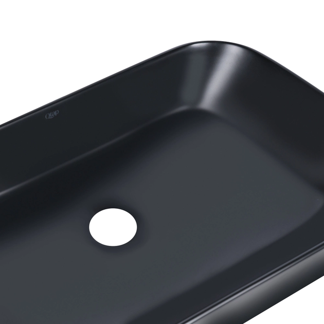 Раковина накладная Qtap Scorpio 545х400 прямоугольная, черная матовая (QT14112243MBN) - изображение 4