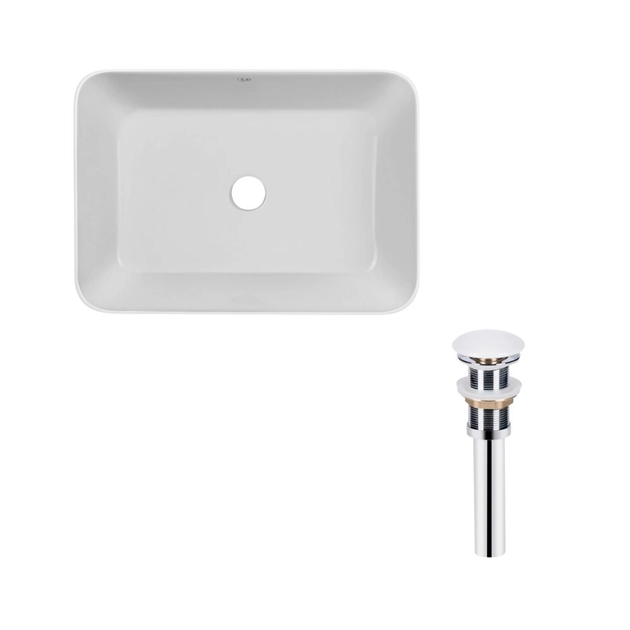Раковина накладная Qtap Virgo 490х345 прямоугольная, белая (QT18112261WN47305) - изображение 4