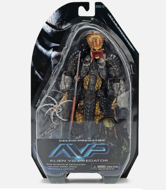 Коллекционная фигурка Celtic Predator AVP Alien vs Predator — экшен-фигура Хищник с доспехами и копьем, 20 см - Фото 3 Коллекционная фигурка Celtic Predator AVP Alien vs Predator — экшен-фигура Хищник с доспехами и копьем, 20 см - изображение 3