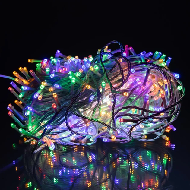 Уличная гирлянда нитка 50 м 500 LED Мультиколор белый провод гирлянда на улицу 8 режимов работы новогодняя гирлянда - изображение 2