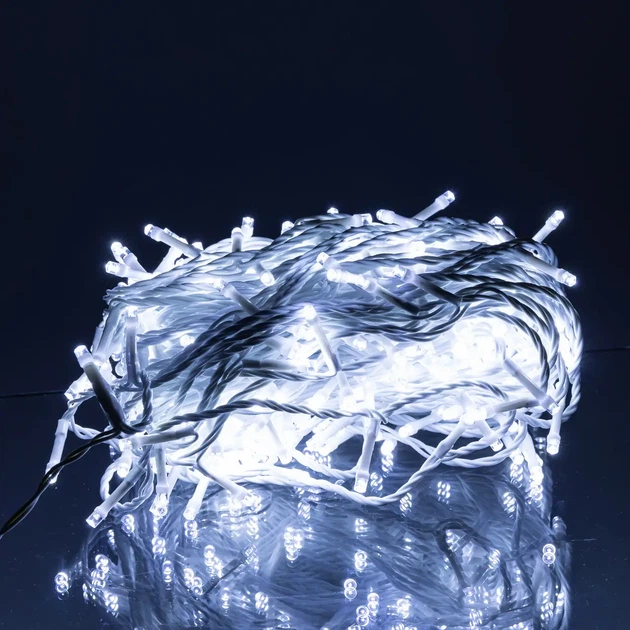Гирлянда Нить уличная 30 м 300 LED Белая белый провод гирлянда на улицу 8 режимов работы гирлянда нитка - изображение 4