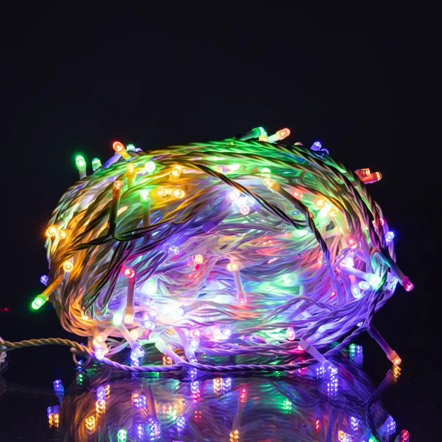 Гирлянда Нить уличная 30 м 300 LED Мультиколор белый провод гирлянда на улицу 8 режимов работы гирлянда нитка - изображение 5