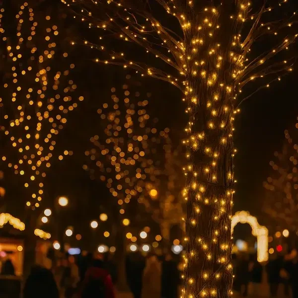 Гирлянда Нить уличная 30 м 300 LED Желтая черный провод гирлянда на улицу 8 режимов работы гирлянда нитка - изображение 3