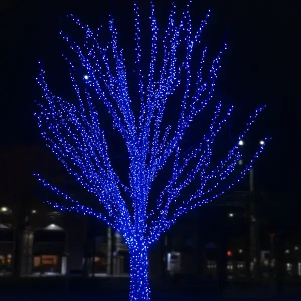 Гирлянда Нить уличная 30 м 300 LED Синяя черный провод гирлянда на улицу 8 режимов работы гирлянда нитка - изображение 2