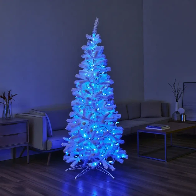 Уличная гирлянда нитка 100 м 1000 LED Синяя белый провод гирлянда на улицу 8 режимов работы новогодняя гирлянда - изображение 2