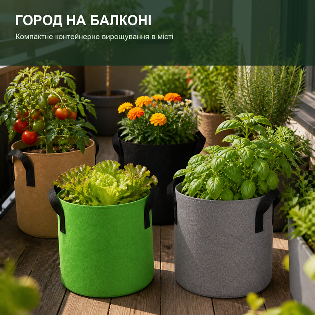 Мешок для выращивания растений 28 л Ø35×30 см черный с двумя ручками (FGB-BK-07-H) - Фото 4 Мешок для выращивания растений 28 л Ø35×30 см черный с двумя ручками (FGB-BK-07-H) - изображение 4
