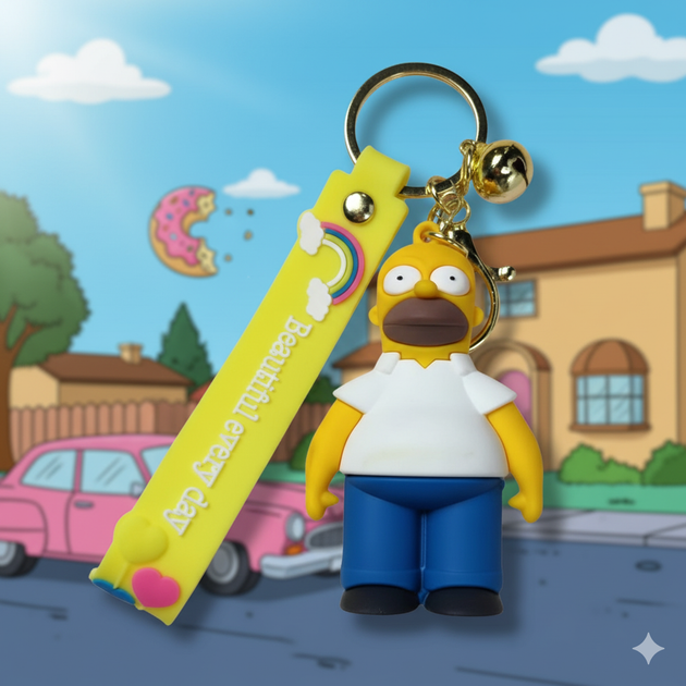 Брелок Гомер Симпсон Homer Simpson фигурка игрушка для ключей, рюкзака, сумки 6.5см - Фото 2 Брелок Гомер Симпсон Homer Simpson фигурка игрушка для ключей, рюкзака, сумки 6.5см - изображение 2