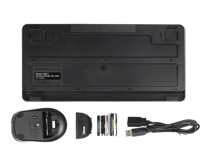 Комплект клавіатура+мишка A4Tech FG1112 (Black) Fstyler, бездротовий, чорний колір - зображення 6