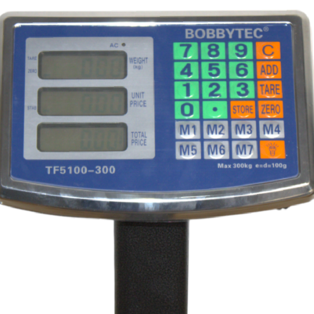 Весы торговые 1-300 кг TF-5100-300 с ЖК-дисплеем, от сети / Весы промышленые / Товарные весы - изображение 4