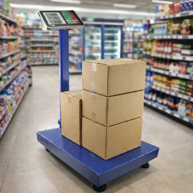 Платформенные торговые весы RB-300KG с аккумулятором, 300 кг, 50×40 см, синие / Электронные весы / Весы складские - изображение 2