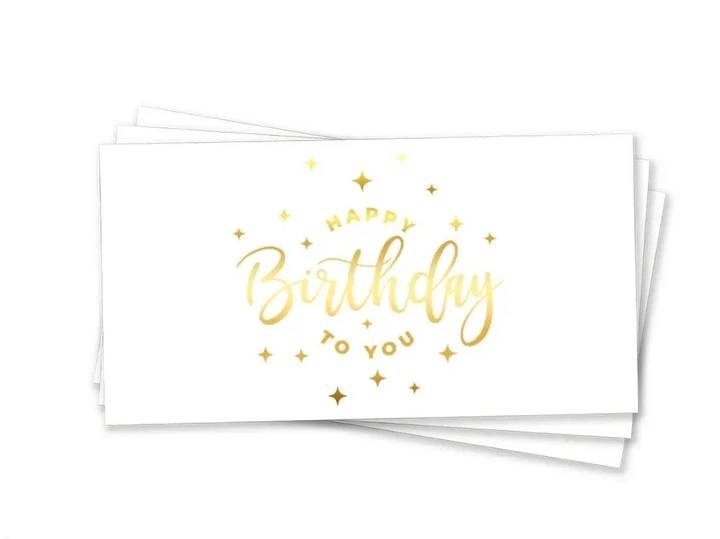 Конверт для грошей Happy Birthday to You Зірочки Білий із золотом - Фото 1 Конверт для грошей Happy Birthday to You Зірочки Білий із золотом - изображение 1