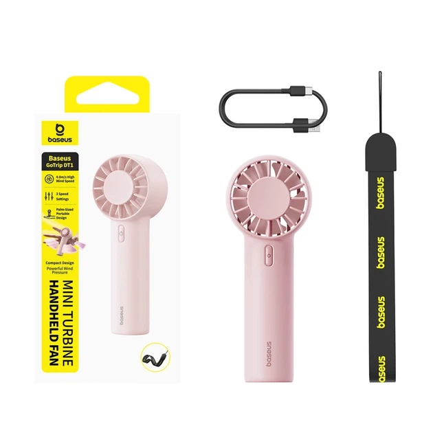 Вентилятор Baseus GoTrip DT1 Pink - Фото 2 Вентилятор Baseus GoTrip DT1 Pink - изображение 2