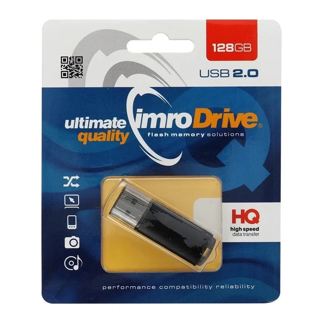 Flash-диск Imro Black 128GB USB 2.0 (5902768015560) - Фото 1 Flash-диск Imro Black 128GB USB 2.0 (5902768015560) - изображение 1