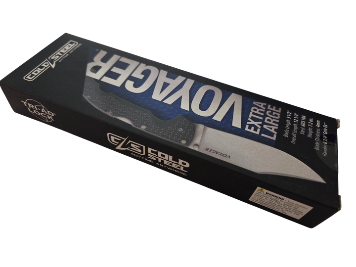 Ніж складаний Cold Steel Voyager XL Clip Point, лезо Plain Stonewashed AUS-10A, руківя Black Griv-Ex, Тайвань, CS-29AXC - Фото 9 Ніж складаний Cold Steel Voyager XL Clip Point, лезо Plain Stonewashed AUS-10A, руківя Black Griv-Ex, Тайвань, CS-29AXC - изображение 9