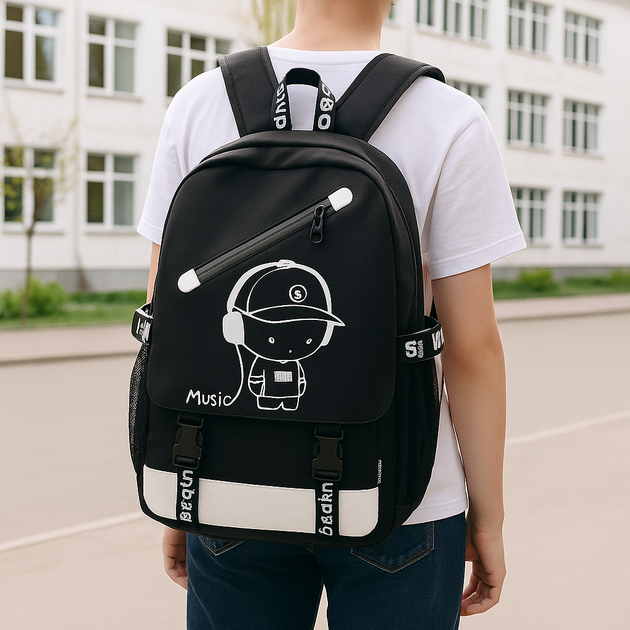 Школьный рюкзак для мальчика с USB, (46х30х15 см) FORTNITE / Светящийся подростковый рюкзак для школы - изображение 5