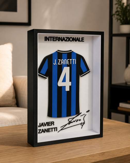 Картина в рамці з футболкою футболіста Javier Zanetti номер 4. Aivory - Фото 1 Картина в рамці з футболкою футболіста Javier Zanetti номер 4. Aivory - изображение 1