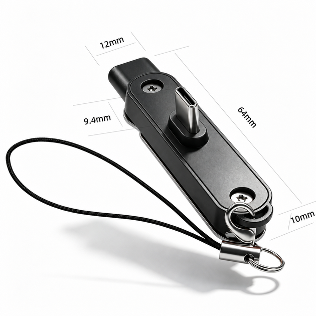 Адаптер USB Type-C to Type-C 240W з підставкою для телефону, T-подібний – чорний - Фото 4 Адаптер USB Type-C to Type-C 240W з підставкою для телефону, T-подібний – чорний - зображення 4