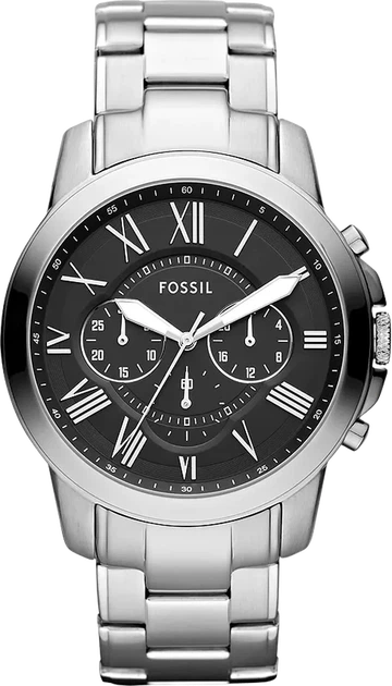 Мужские Часы Fossil Grant FS4736 с хронографом (Серебристый/Черный циферблат) - изображение 2