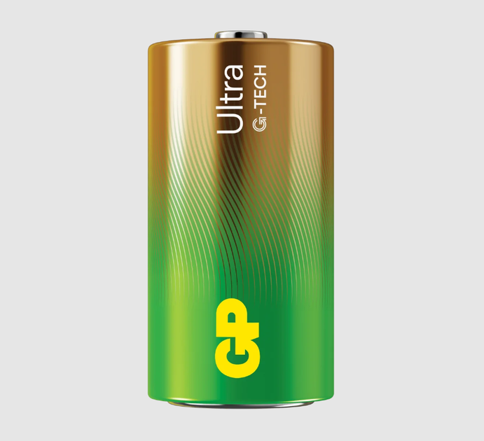 Батарейка мини бочка GP ULTRA Alkaline LR14 14A 1.5V 2 шт. пленка - Фото 2 Батарейка мини бочка GP ULTRA Alkaline LR14 14A 1.5V 2 шт. пленка - изображение 2