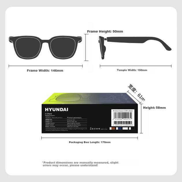 Навушники SE SOBAST S-G9Pro AI Smart Bluetooth Glasses Wireless OWS Blue - зображення 4